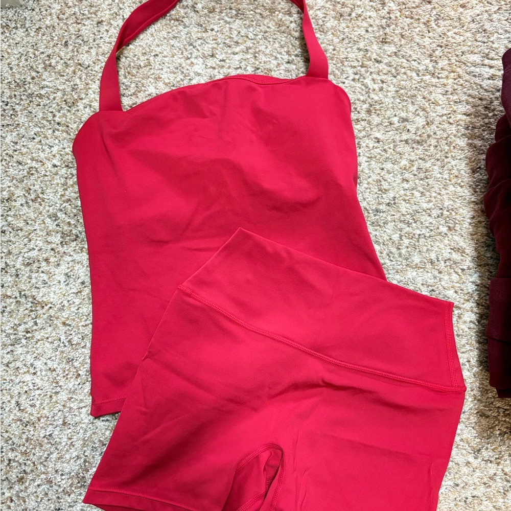 CSB Red Women's Halter Top and Shorts Set - worn once!